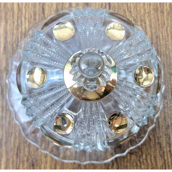 Antique Famous Gold by Co-Operative Flint EAPG Clear Butter Cover Dish 1880S - Picture 5 of 12